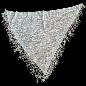 Vintage Elegant Lace Fringe Wall Art Tapestry Curtain triangle tablecloth accent